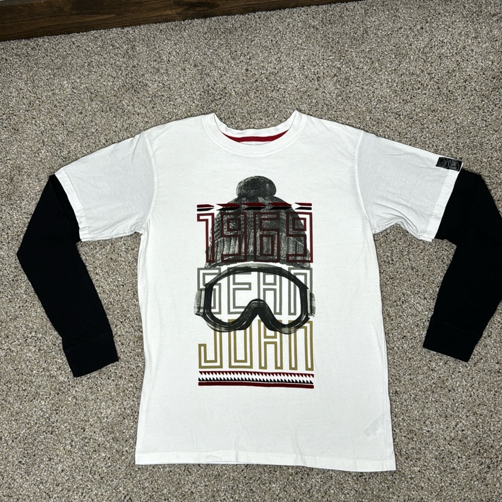 Sean John 1969 youth Snowboard t-shirt with black attached sleeve Size XL (18)